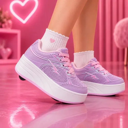 Tênis 4 Rodinhas Infantil Mini Pe Meninas Diverso