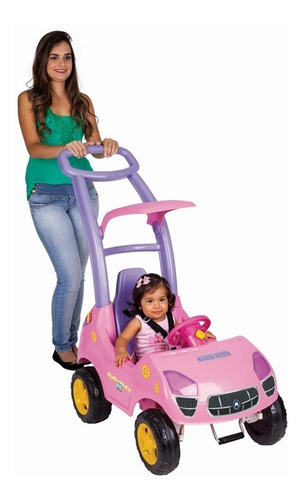  Carrinho Infantil Empurrador Roller Baby Fit Rosa Pedal