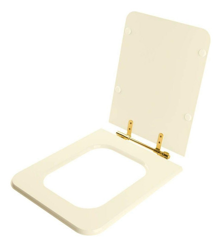 Tampa De Vaso Square Shell Bacia Incepa Com Ferragem Dourada