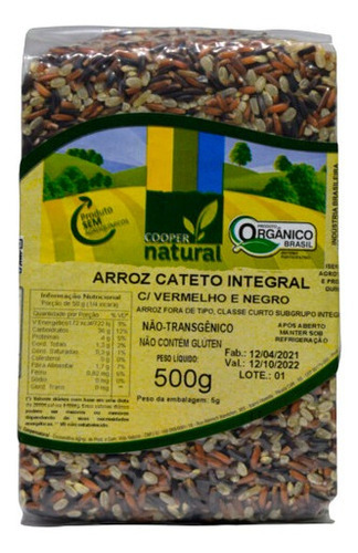 Kit 2x: Arroz Cateto Integral/vermelho/negro Orgânico 500g