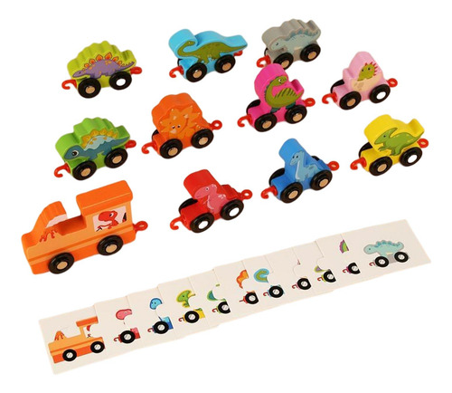Juego De Tren De Madera Accesorios De Pista De Dinosaurio