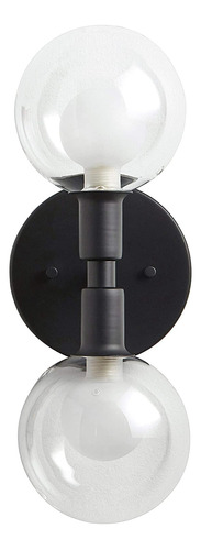 Francis Millar Moderno Aplique Pared Metal Negro Mate Do Luz