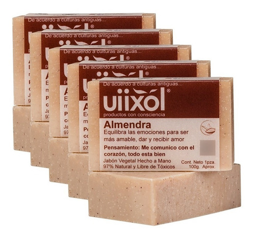 Uiixol | Paquete 5 Jabones Artesanales - Almendras 100gr C/u