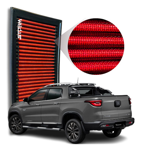 Filtro De Ar Esportivo Fiat Toro Motor 1.3 Turbo 2021 A 2025