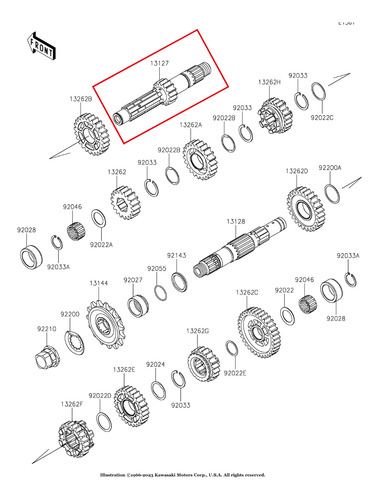 Flecha Transmisión Primera Entrada Kawasaki Original Klr 650