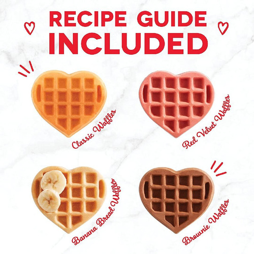 Maquina Para Hacer 6 Waffles En Forma De Corazon Dash Roja