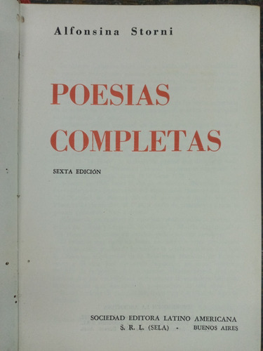 Imagen 2 de 8 de Poesias Completas * Alfonsina Storni * Latino 1968 *