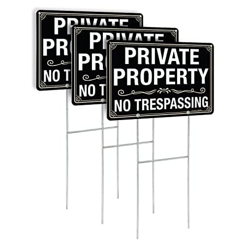 3 Pack No Trespassing Signs Private Property Sign With ...