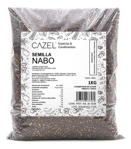 Semilla De Nabo Premium Oaxaca 1kg
