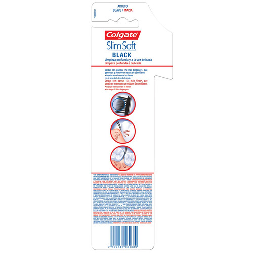 Cepillo Dental Colgate Slim Soft Black Pack X 2 Unidades