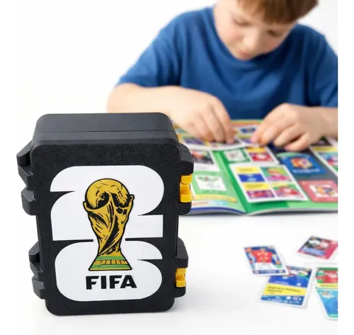 Maleta porta figurinhas Copa do Mundo 2026 preta