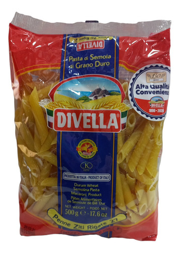 Fideos Divella Penne Ziti Rigate 500 G Italianos Sémola