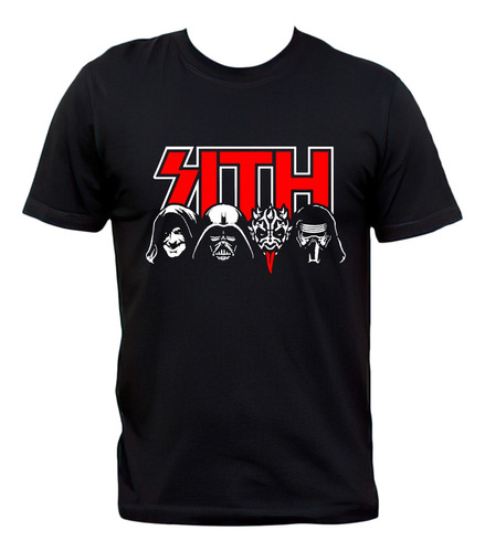 Remera Negra Star Wars Sith Parodia Kiss