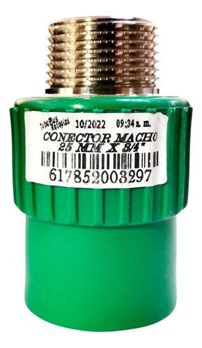 Conector Macho 25mm X 3/4 Tuboplus Ppr Original 200054