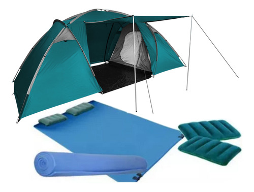 Carpa Familiar 6 - 7 Pers 3 Ambiente Colchon 2p Almohada Cth