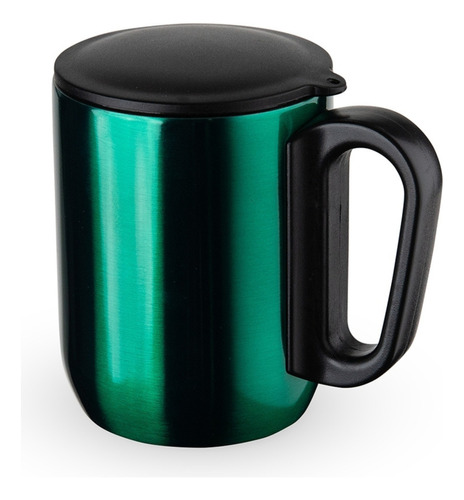 Caneca Térmica Parede Dupla Em Aço Inox E Tampa 250ml Cor Verde