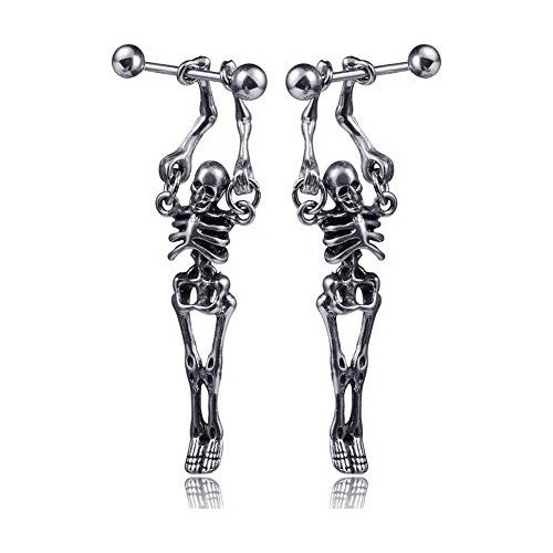 Pendientes De Acero Inoxidable Con Calaveras, 2 Uds.