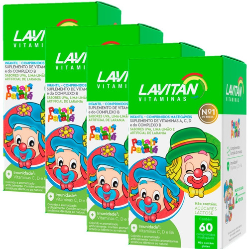 Kit 4 Lavitan Kids Patati Patata 60cp Mast