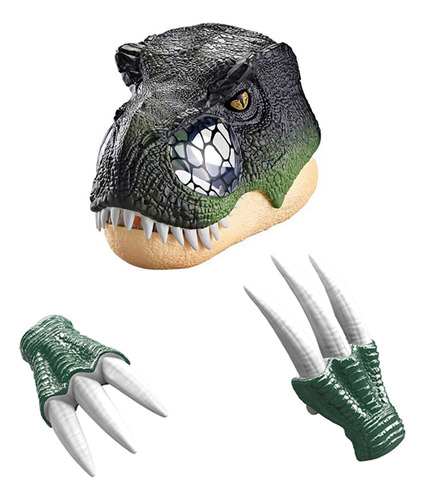 Máscara De Dinosaurio Con Mandíbula Extraíble Con 2 Garras,