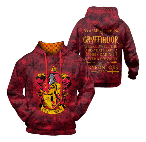 Sudadera Sublimada Harry Potter Gryffindor Adulto Cosplay