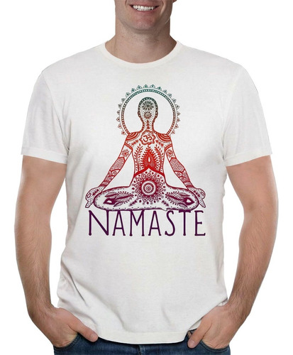 Remera Namaste Chakras Yoga Meditación Hombre Purple Chick