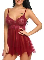 Comprar Baby Doll Lenceria C\u002F Encaje Ropa Dormir Tipo Mini Vestido