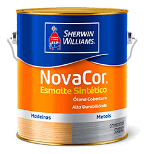 Tinta Sintética Madeira E Metal Brilho 3,6l Cores Novacor Cor Aluminio