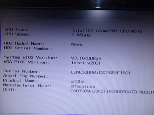 Emachines 355 Compatible Acer D255 D255e Gateway Lt25 Lt27 (Usado)