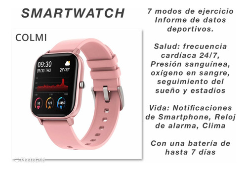 Imagen 1 de 3 de Reloj Smartwacth Color Rosa