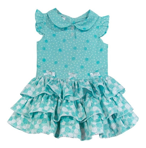 vestido infantil com 3 babados