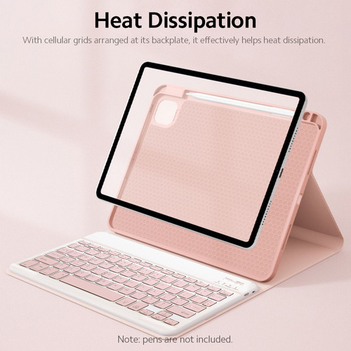 Funda De Teclado Bt Retroiluminada Desmontable Y Ratón Para
