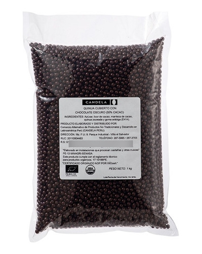 Quinua Cubierta C/ Chocolate 55% Cacao Orgánico - 1 Kg