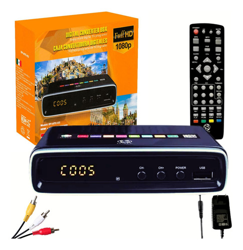 Decodificador Tv Convertidor Digital Alta Definición Full Hd 1080p Convierte Señal Digital En Analoga Sintoniza Canales De Tv