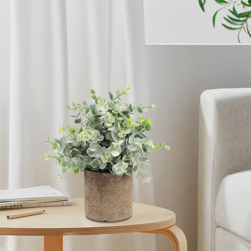 Planta Suculenta Falsa Artificial En Maceta Mini Eucalipto
