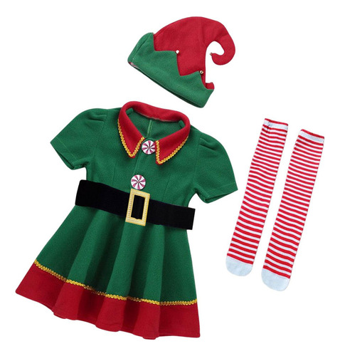 A1. Conjunto De Ropa De Disfraz De Elfo For Mujer 110 Cm