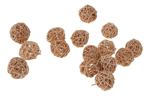 - 4x 15x Bola De Mimbre De Ratán Esfera Temática Natural
