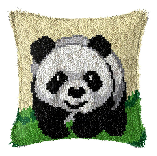 Kit Gancho Panda Funda Almohada Patron Impreso 16.0 X Para