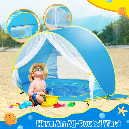 Tienda De Playa Para Niños Pequeños Color Azul Amarillo