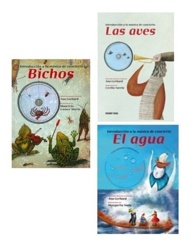 Pack Música - Agua + Aves + Bichos (3 Libros Con Cd )