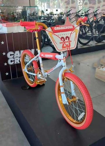 Bicicleta Caloi Cross Extralight 2023 Vermelha/branco/dourad