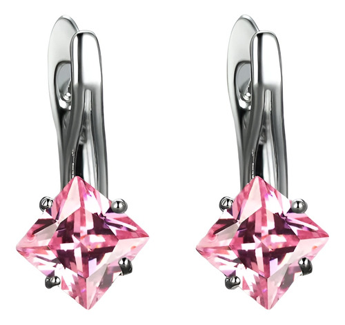 Aretes Pendientes Turmalina Rosa 1.2 Ct Plata 925 Ak Jewelry