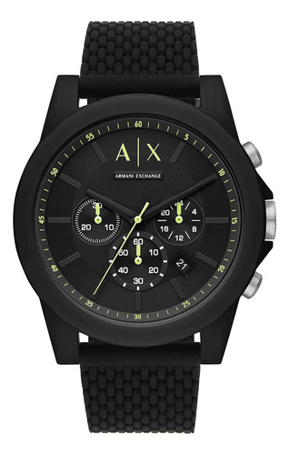 Armani Exchange Reloj Armani Exchange Cronógrafo Negro Silic