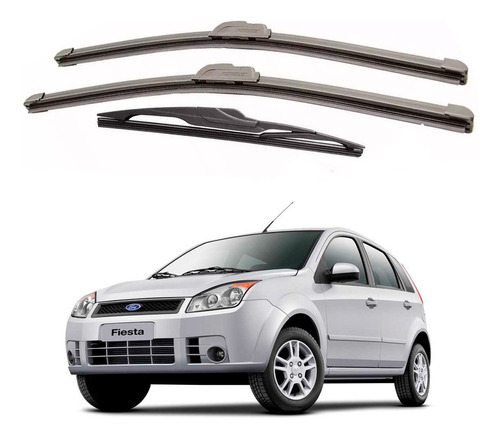 Limpador Parabrisa Diant + Trase Ford Fiesta Ano 2005 A 2010