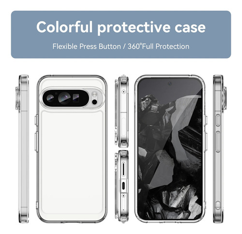Funda Para Google Pixel 9 Pro Xl Silicona Transparente+mica