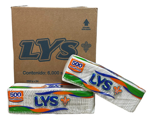 Caja Con 12 Pack Servilletas Lys De 500 Servilletas C/u Blanco