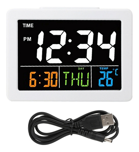 Reloj Despertador Electrónico De Escritorio Lcd Con Pantalla
