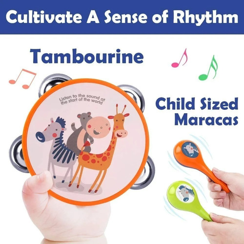 Set X 6 Instrumentos Infantil Orquesta Musical Animales 537