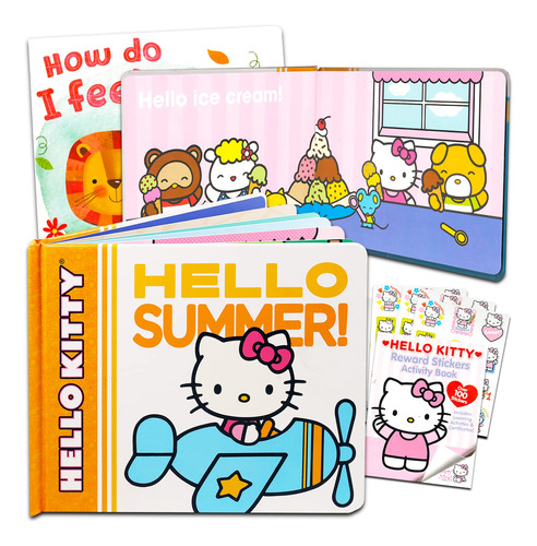 Hello Kitty - Juego De Libros De Tablero Para Niñas, Paque.