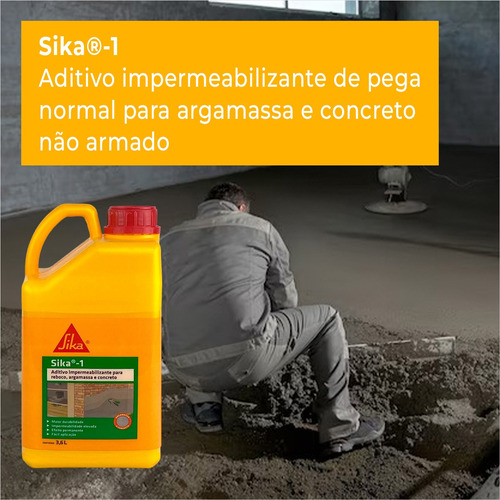 Aditivo Impermeabilizante Sika-1 Proteção P/ Argamassas 3,6l