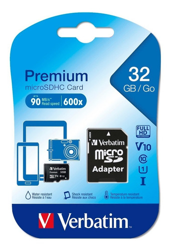 Memoria Micro Sd Hc 32 Gb Verbatim Clase 10*
